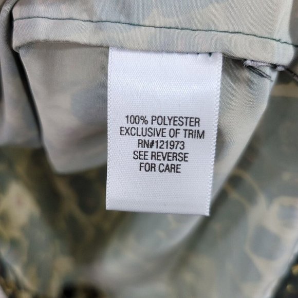 Simply Vera Wang Shirt Dress size Medium Swim Cover Up Full Zip Floral Tan - Picture 6 of 6